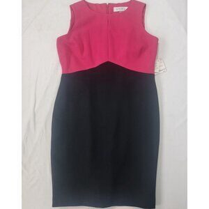 Kasper Women's Sleeveless Dress Lipstick Pink Black NEW Size 6P 6 P Petite $89.